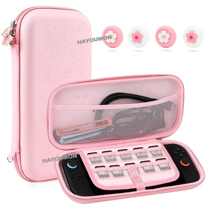 Portable Carrying Case for Switch 2 Traveling Bag Hard Shell Protective Cover with 10 Games Card Slots and 4pcs Joystick Covers