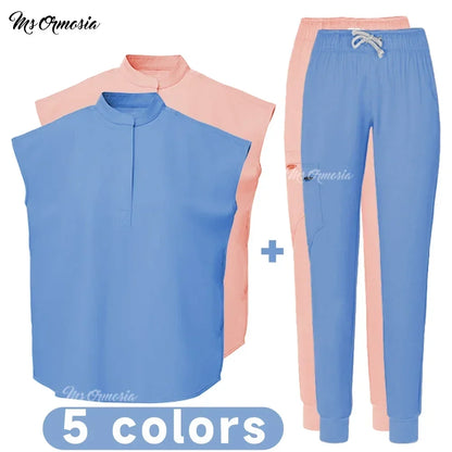 Women's Medical Uniform Elastic Scrub Set
