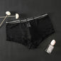 Men's Transparent Boxers Mesh Striped Underwear Low Waist Ultra-Thin Bikini Sexy Breathable Underwear Summer 3d Crotch Boxer