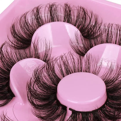 5 Pairs Russian Strip Lashes Fluffy Mink Lashes 3D False Eyelashes Russian Volume Eyelashes Fake Eyelash Extension Make Up
