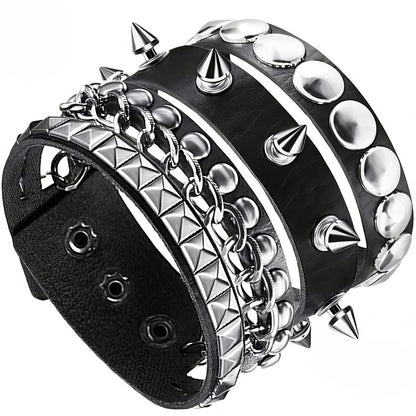 4pcs/set Gothic Punk Rock Square Rivet Bracelet Daily and Party Gothic