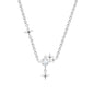 Romantic Pink Crown Heart Pendant Necklace Genuine 925 Sterling Silver Elegant Fine Jewelry for Women Wedding Holiday Presents