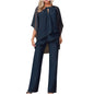 Spring Summer Women's 2-piece Set Ruffled Pullover Shirt Straight Pants Office Luxury Commuting Fashion Simple Irregular Sets