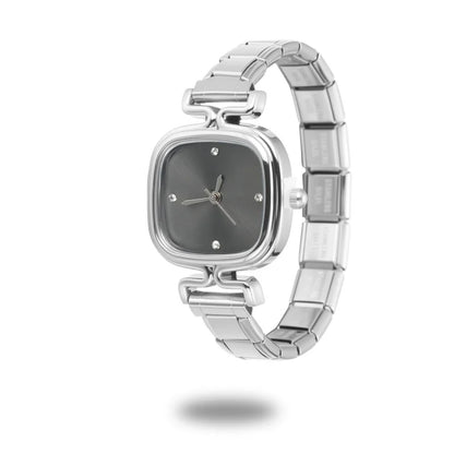 1PC 's Stainless Steel Round Simple Watch Bracelet Bangle for Friend