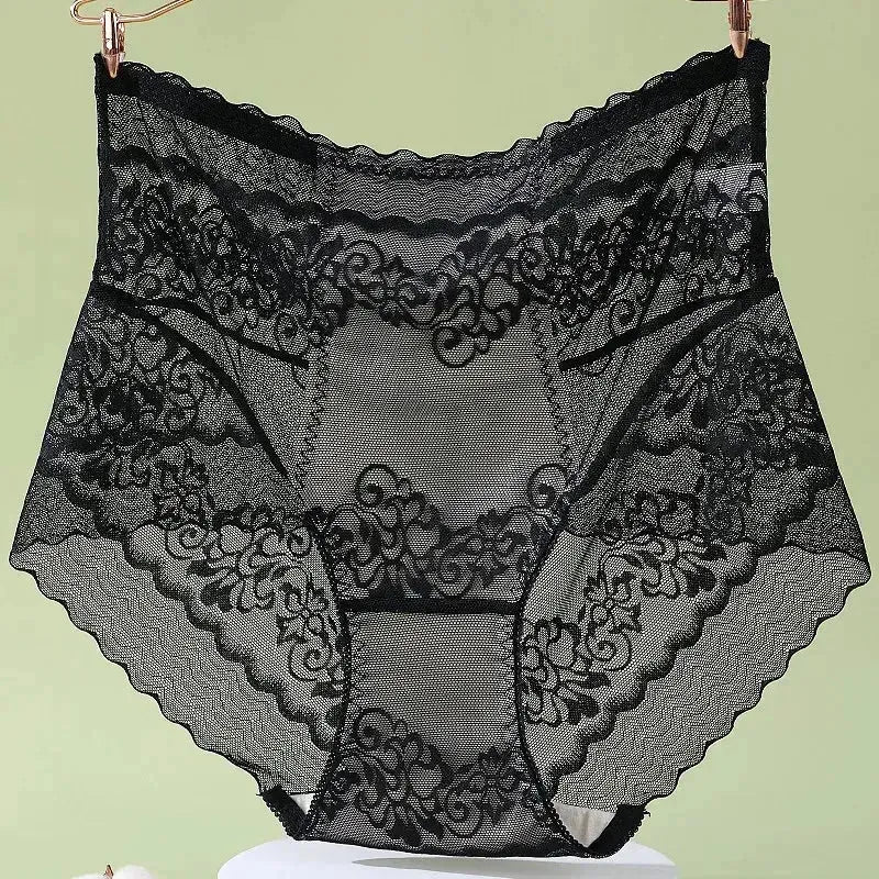 XL-3XL Big Size Women Lace Panties Summer Transparent Hollow Briefs Female  Lingerie Sexy Underwear Breathable Underpants New