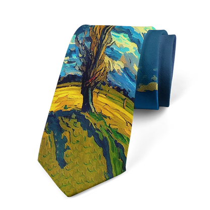 Classic oil painting high-quality printing, novel tie personalized wedding party shirt accessories Harajuku fashion unisex tie