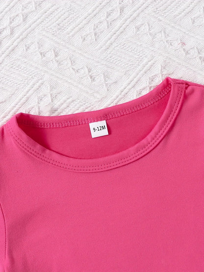 Baby Girl Round Neck Short Sleeved Daddy's GIRL Fashionable Letter