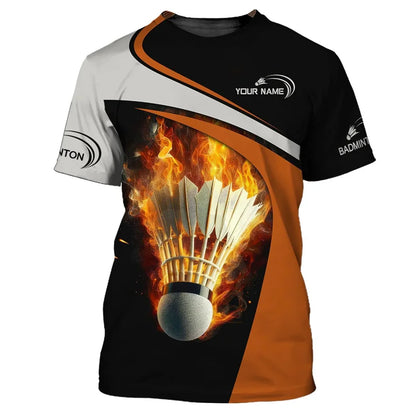 Fashion Badminton Pattern T Shirt Men Kids Summer Sports Short Sleeve Tops 3D Printed Tee Shirts Tracksuit Round Neck T-shirt