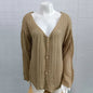 Openwork Cardigan Women's Autumn/winter Solid Color V-neck Long Sleeve Knitwear Temperament Commuter Sweater