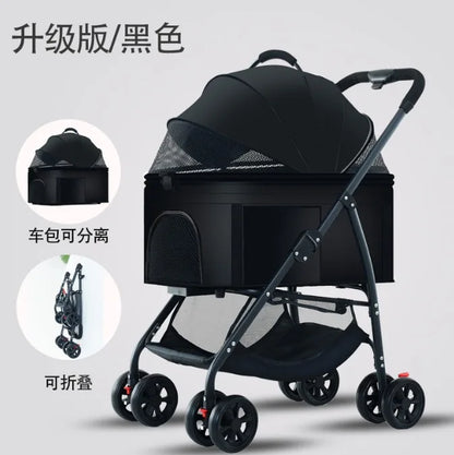 3-in-1 Pet Dog Stroller Dog Wagon with Removable Carrier Cat Stroller for Medium Dogs Up to 55lbs  dog carrier dog backpack