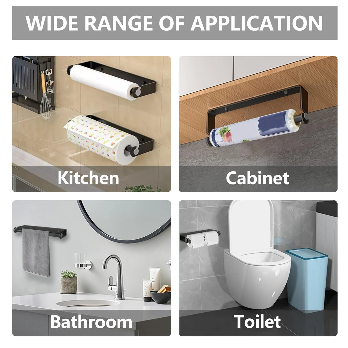 Stainless Steel Kitchen Paper Holder Plastic Wrap Holder Kitchen Accessories Kitchen Paper Dispenser Kitchen Supplies