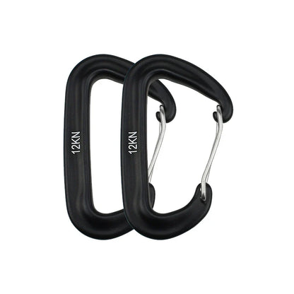 12KN Small Climbing Carabiner D-Shape Mountaineering Buckle Hook