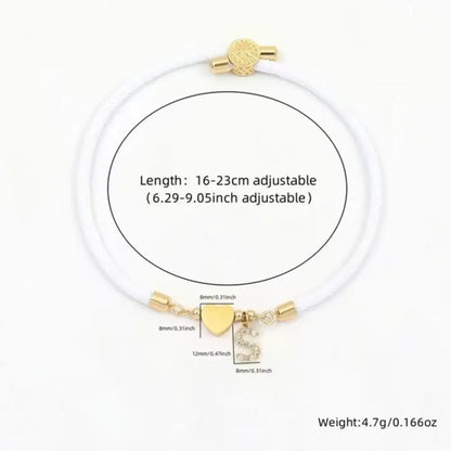 InitIal Heart Charm Letter Link Bracelet for Women Classic Letter A-Z Rope Chain Bracelet for Daily Jewelry Gifts