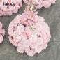 Red White Customized Artificial Rose Delphinium 50cm Flower Ball Wedding Decor Table Centerpieces Flower Decor Event Road Props