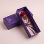 Artificial 24k Plated Rose With Love Holder Box Gift for Mothers Day Valentines Day Birthday Anniversary Thanksgiving Present