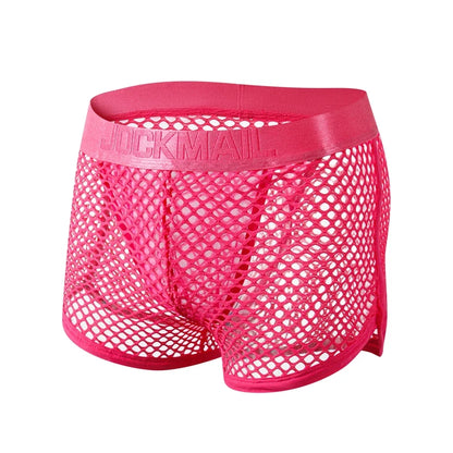 Men Underwear Boxer Thong 2 in 1 Lined with Thong Jockstrap Home Shorts Boxer Man Panties Sexy Soft Sport Short Boxer Mesh