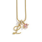 Gold Color Zircon Flower Pendant Necklace Female A-Z 26 Letter Alphabet Wedding Jewelry Gift for Women