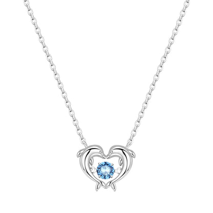 Romantic Pink Crown Heart Pendant Necklace Genuine 925 Sterling Silver Elegant Fine Jewelry for Women Wedding Holiday Presents