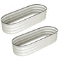 2 Pcs 4.5x2x1ft Oval Raised Garden Bed, Galvanized Raised Beds,Open-Ended Base Metal Raised Planter Beds,Garden Bed Outdoor