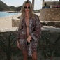 Fashion Paisley Floral Printed Oversized Shirts Square Scarf Skirt Wide Leg Long Pants Sets 2026 Summer Vacation Beach Outfits