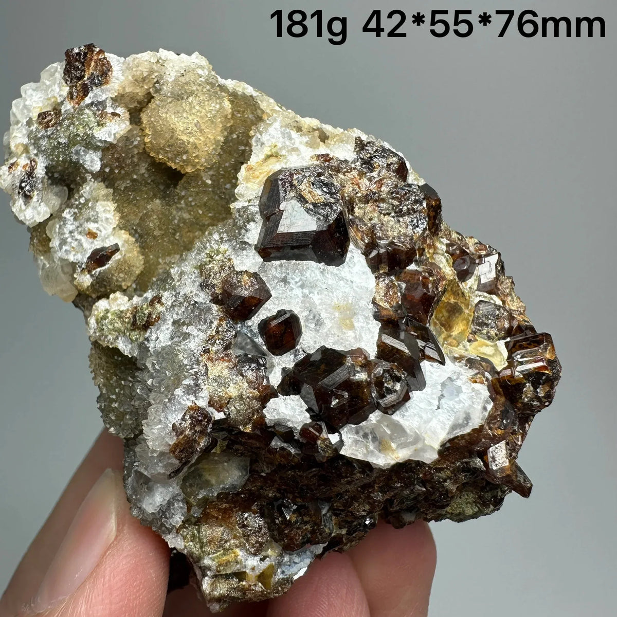 Natural Dark Brown Andradite Garnet Cluster Raw Crystal Mineral Specimen Calcite Matrix Healing Stone Home Decoration
