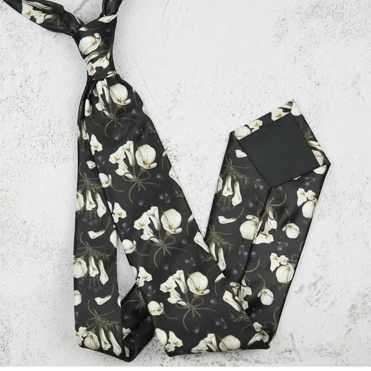 Fashion 8CM Wdith Elegant Neckties Vintage Retro Flower Printed Ties For Adult Mens Casual Daily Neckwear Wedding Party Cravate
