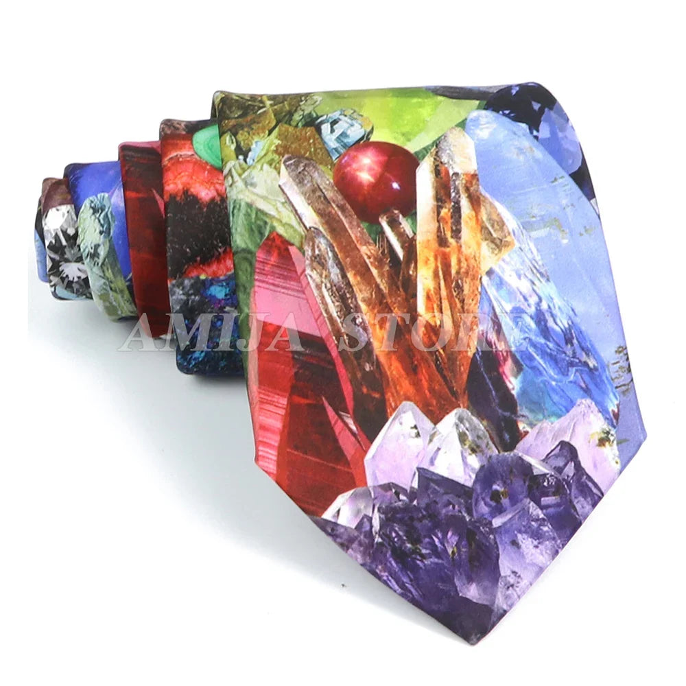 Vintage Imitation Silk Ties Men's Fashion 8cm Graffiti Painting Floral Necktie For Men Wedding Business Soft Printing Tie Wed Gi