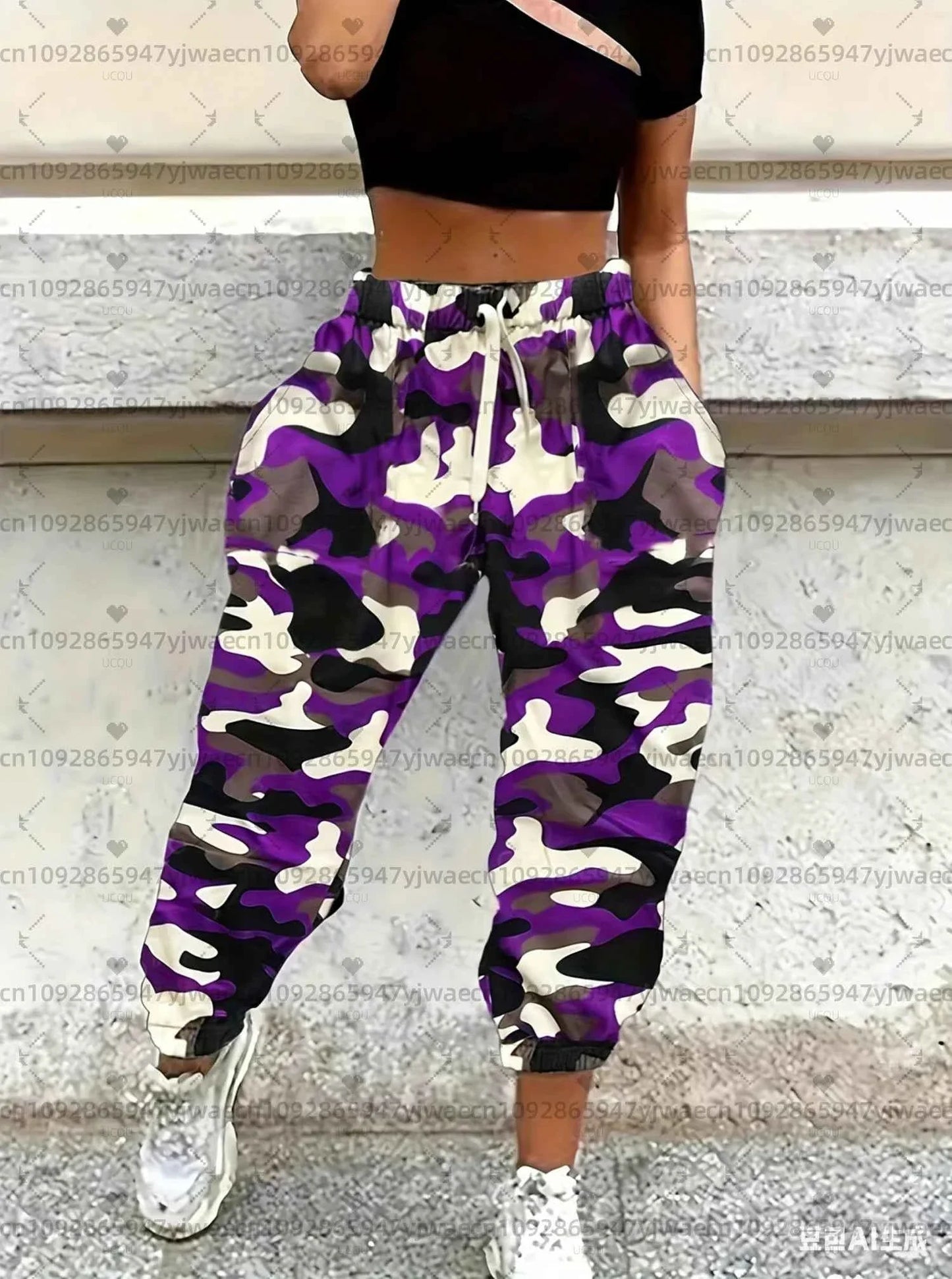 Women's Spring Camo Jogger Pants - 3D Print