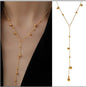 Stainless Steel Lariat Necklace Gold Plated, Dainty Long Necklace Laryered Necklaces For Women Girls, Y Shape Drop Pendant
