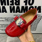 Fashion Women Loafers Plus Size Casual Women Shoes Slip On Female Flat Shoes Designer Women Mullers Patent Leather Shoes
