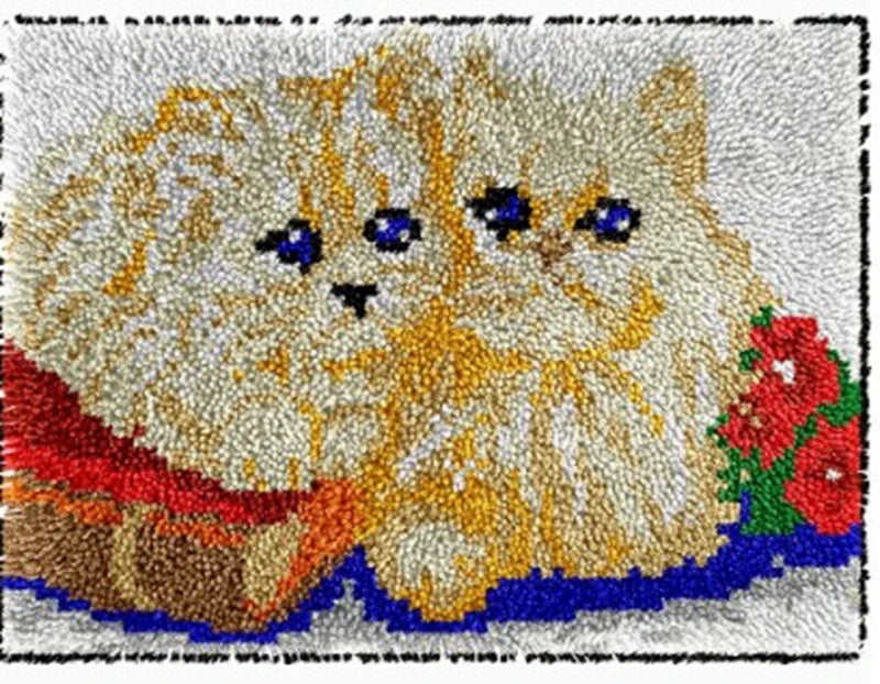 Latch Hook Rug Kit Crochet Carpet DIY Rug Crochet Yarn Kits Fashion Cartoon Pattern Gift Carpet Making Kit for Festival Carpet