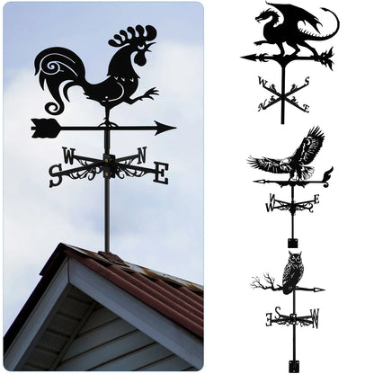 Metal Weather Vane Rustproof Cartoon Animals Sea Rover Wind Direction Indicator for Outdoor Patio Roof Gardens Decoration New