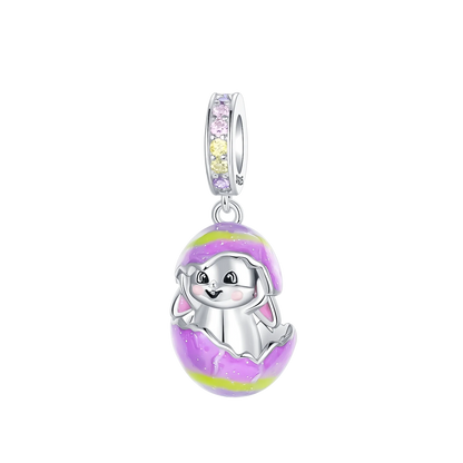 925 Sterling Silver Can Be Opened Pandant Easter Egg Charms Beads Fit