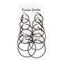 12pairs/6pairs Simple Punk Hoop Earrings Set Big Circle Earrings