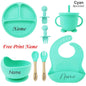 Personalized Name Baby Feeding Set Kids Silicone Plate Bowl Straw Cup Customized Children's Tableware Baby Supplies Newborn Gift