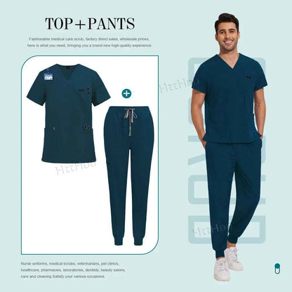 Unisex Multicolor Medical Scrub Sets