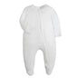 Unisex Newborn Baby Footed Pajamas Long Sleeve Zipper Romper Cotton Jumpsuit Solid White 0-12 Months Fashion Baby Clothes
