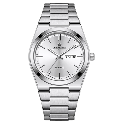 PAAZOMU Luxury Sport Quartz Man Wristwatch Waterproof Luminous Date Week Men Watches Stainless Steel Men's Watch Male Reloj+box