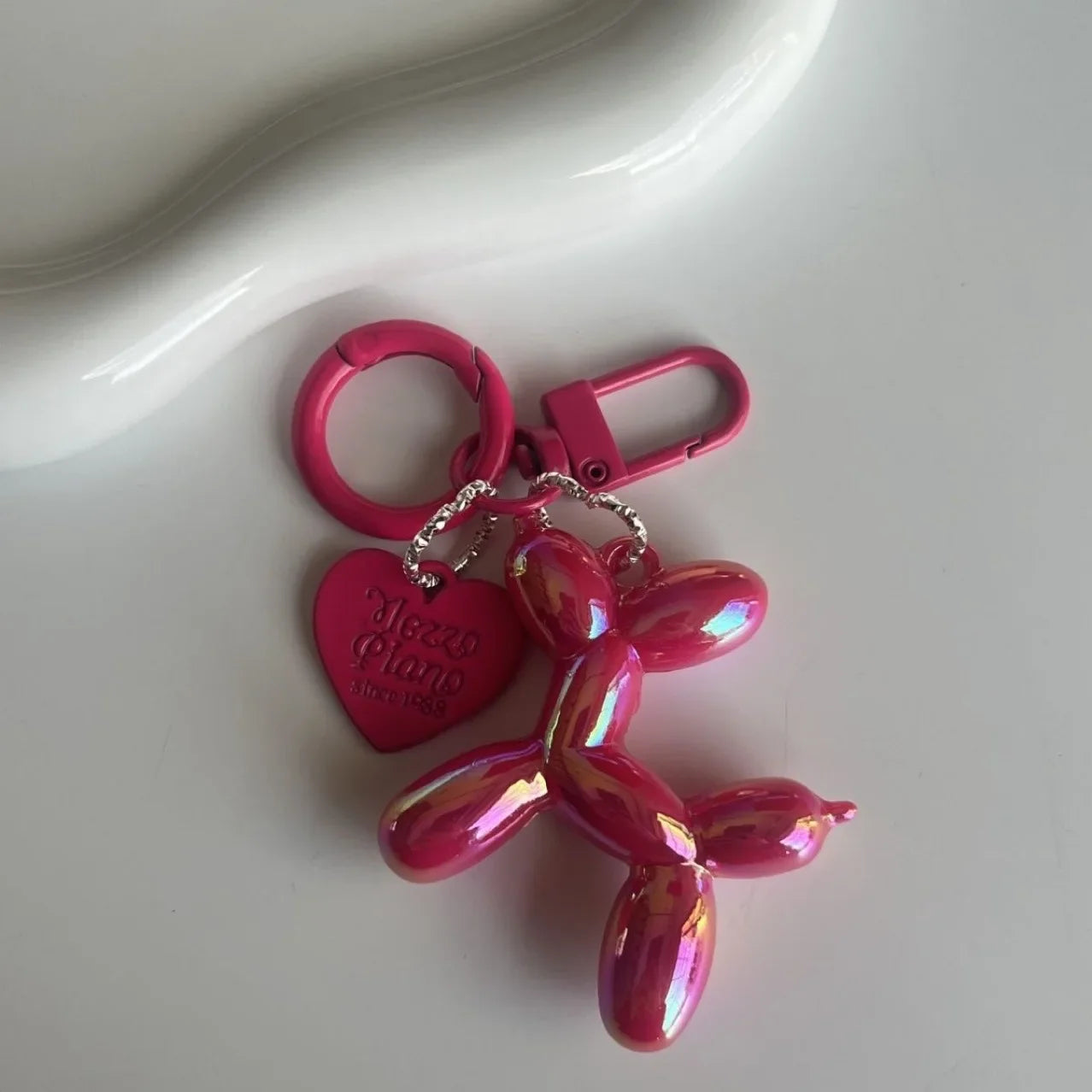 Jelly Cute Jelly Balloon Dog Keychain Pendant Cartoon Dog Chain Keychain - Lovely accessory jewelry gift for unisex keys