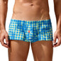 SEOBEAN Men's 100% Cotton Plaid Boxer Shorts Men Underwear Boxers Loungewear Shorts High Quality Underpants Boxershorts