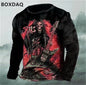 Horror Skulls Style Men T-Shirts Spring Autumn Long Sleeve Rock Skull 3D Print Street Hip Hop Male Tees 6XL Big Size Casual Tops