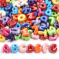 20-30pcs/lot Big Hole Cartoon English Letters Acrylic Beads Colored