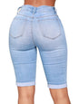 Skinny Jeans for Women High Waist Stretch Denim Trousers Mom Jeans Knee Length Pencil Pants Casual Comfort Trousers Oversize