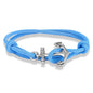 MKENDN Nautical Style Men Anchor Bracelet Handmade Adjustable Surfering Rope Braslet Unfading 3mm Thin String Braclet Homme