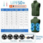 Summer Cooling 2-4 Fan Holes Fan Workwear, Unisex Short Sleeve, Outdoor Sun Protection & Cooling Vest with Built-in Fans