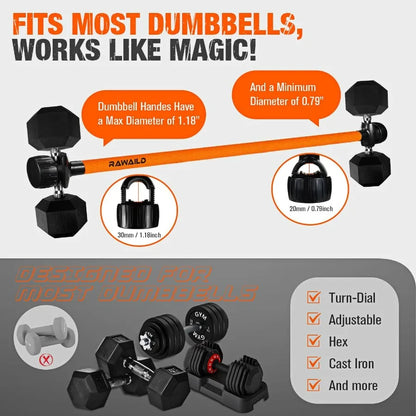 Dumbbell to Barbell Converter Weightlifting Bar