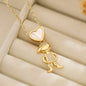 Luxury Gold-Plated Heart-Shaped Pendant Necklace for Boys And Girls Korean Trend Niche Anti Allergy Jewelry Gift