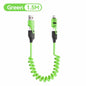 65W Quick Charger Spring USB Cable 4 in 1 Spring Data Cable 6A USB Type C Spring Telescopic Wire for iPhone iPad MacBook Huawei