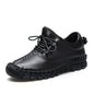 Handmade Genuine Leather Women Shoes Fashion Casual Sneakers Retro Flats Ladies Lacing Loafers Breathable Vulcanized Shoes