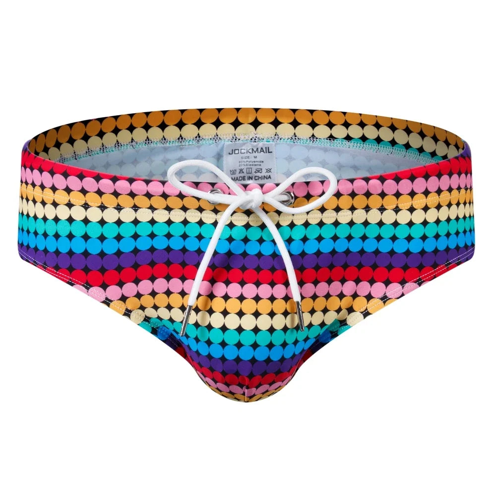 Jockmail Padded Men Swimming Briefs Sexy Pouch Bulge Enhancing Push Up Cup Cueca Gay Swimwear Calzoncillos Hombre Slip Enlarge